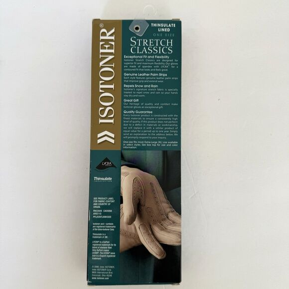 New Isotoner Stretch Classics Fleece Lined Brown Ladies Gloves Thinsulate - Picture 3 of 3